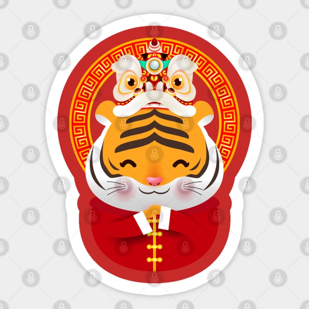 CHINESE NEW YEAR TigerBoy Sticker by Ech